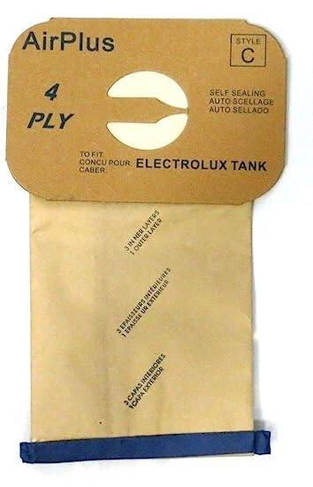 AirPlus STYLE C  
4 PLY  
SELF SEALING AUTO SCELLAGE AUTO SELLADO  
TO FIT CONCU POUR ELECTROLUX TANK CABER  
3 IN OUTER LAYER 3 CAPAS EXTERIOR  
1 INTERIEURES 1 CAPA INTERIOR