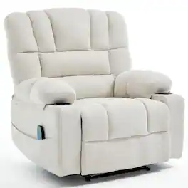 Kadyn - Massage Recliner Chair, 8-Point Vibration & Lumbar Heat, 150° Recline, 330lb Capacity - Beige