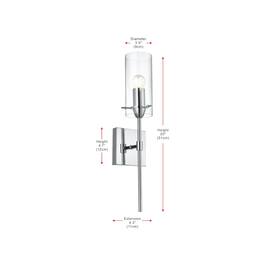 Living District - Elsreth 4.5 Inch Wall Sconce Clear Shade in Chrome - Chrome And Clear