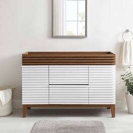 Render 48" Bathroom Cabinet Basin Not Included by Modway - White Walnut