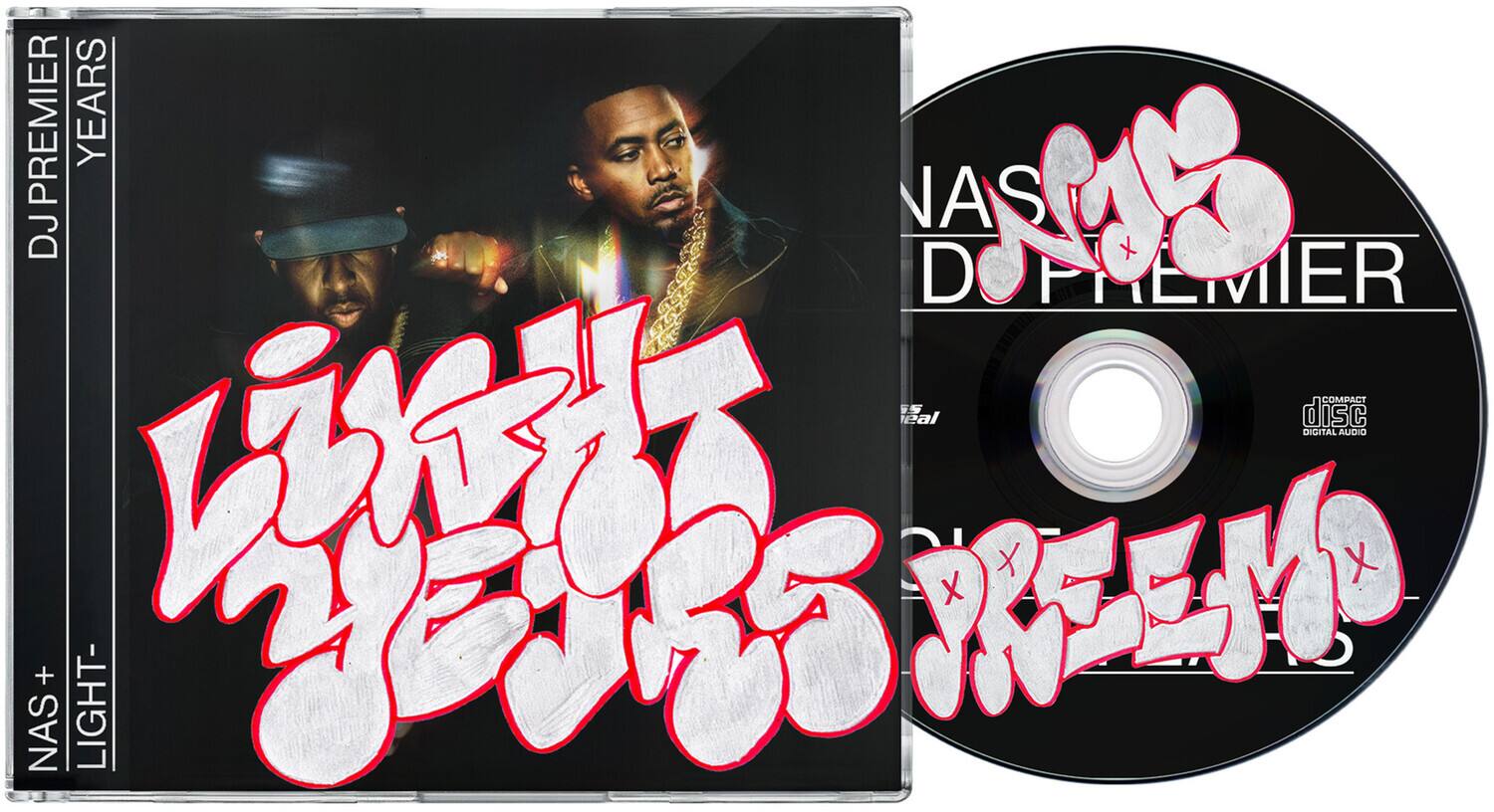 NAS + DJ PREMIER  
LIGHT YEARS  
NAS + DJ PREMIER  
PREMIER YEARS  
NAS + LIGHT YEARS  
DIGITAL AUDIO V 2  
disc eal  
PREMIER COMPACT DISC