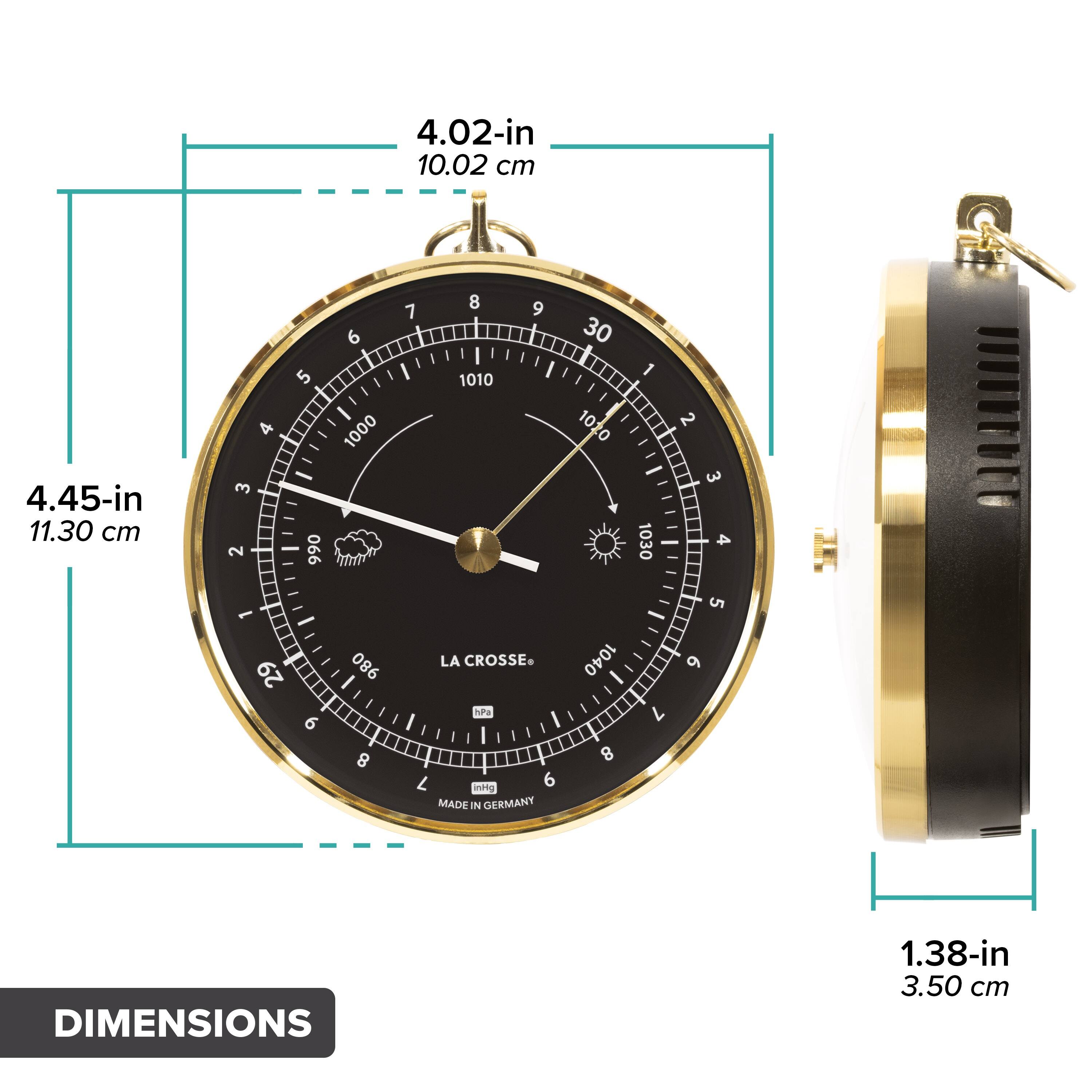 4.02-in  
10.02 cm

4.45-in  
11.30 cm

1.38-in  
3.50 cm

LA CROSSE  
MADE IN GERMANY

DIMENSIONS