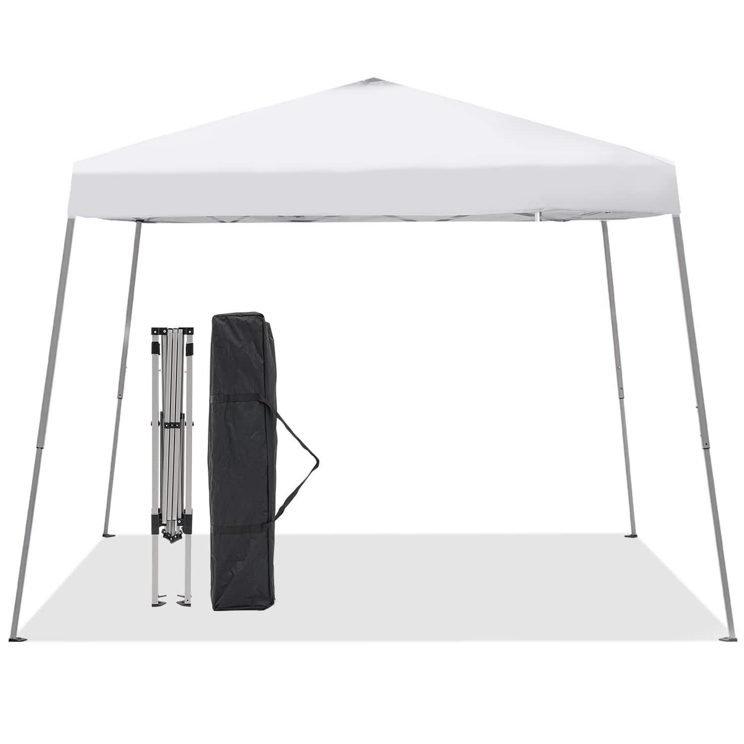 Ainfox - 10x10Ft Slant leg Pop Up Canopy Tent,Portable Instant Folding Shelter Gazebos - White