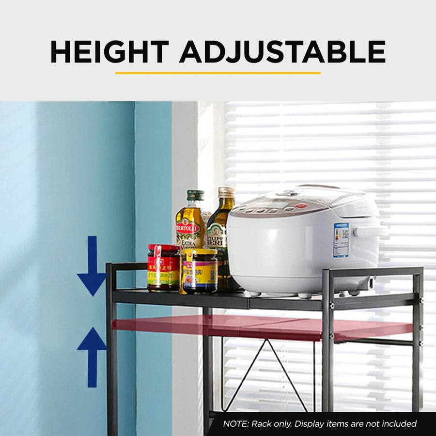 HEIGHT ADJUSTABLE

NOTE: Rack only. Display items are not included