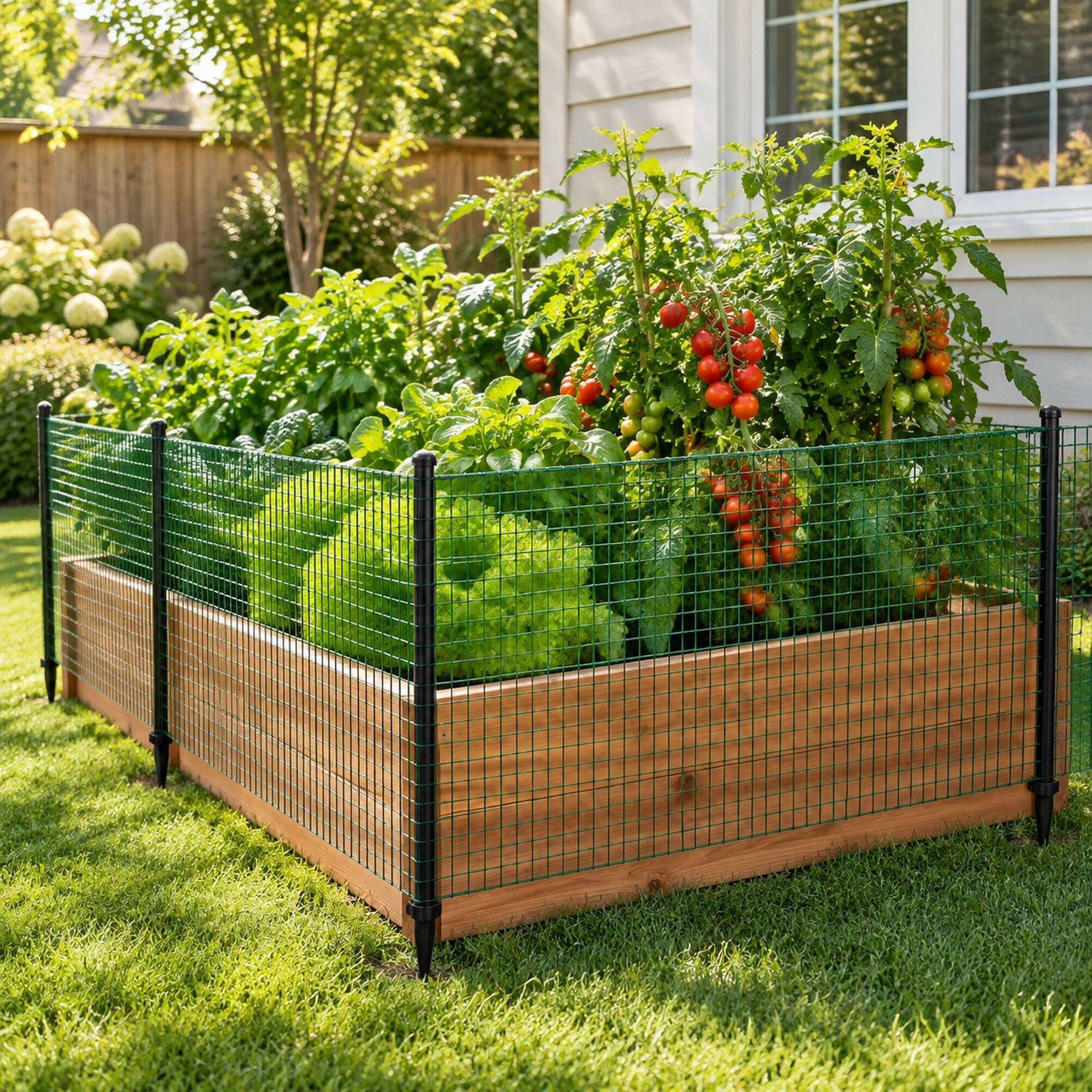 Alt View 1. RYHNUYNE - 98 ft x 35.5 in Hardware Cloth, 1/2 x 1 in PVC Coated Wire Mesh Roll, Rust Resistant Fencing for Aviary and Garden - Green.