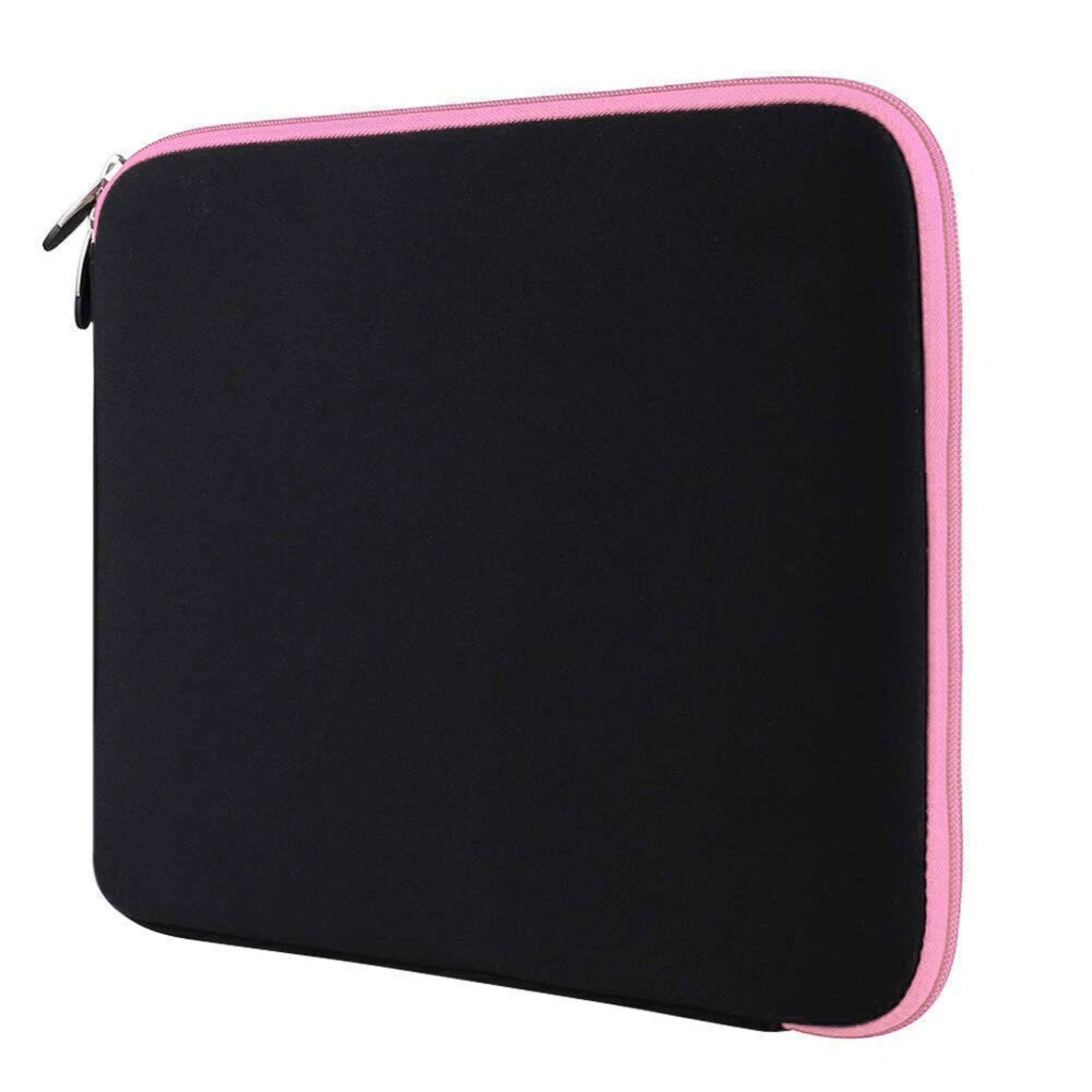 Angle. Kitcheniva - Neoprene Tablet Sleeve Case Bag For 12" Tablet - Black/Baby Pink.