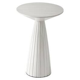 COZAYH - Pedestal Small Drink Round Martini Table for Living Rooms or Bedrooms - White