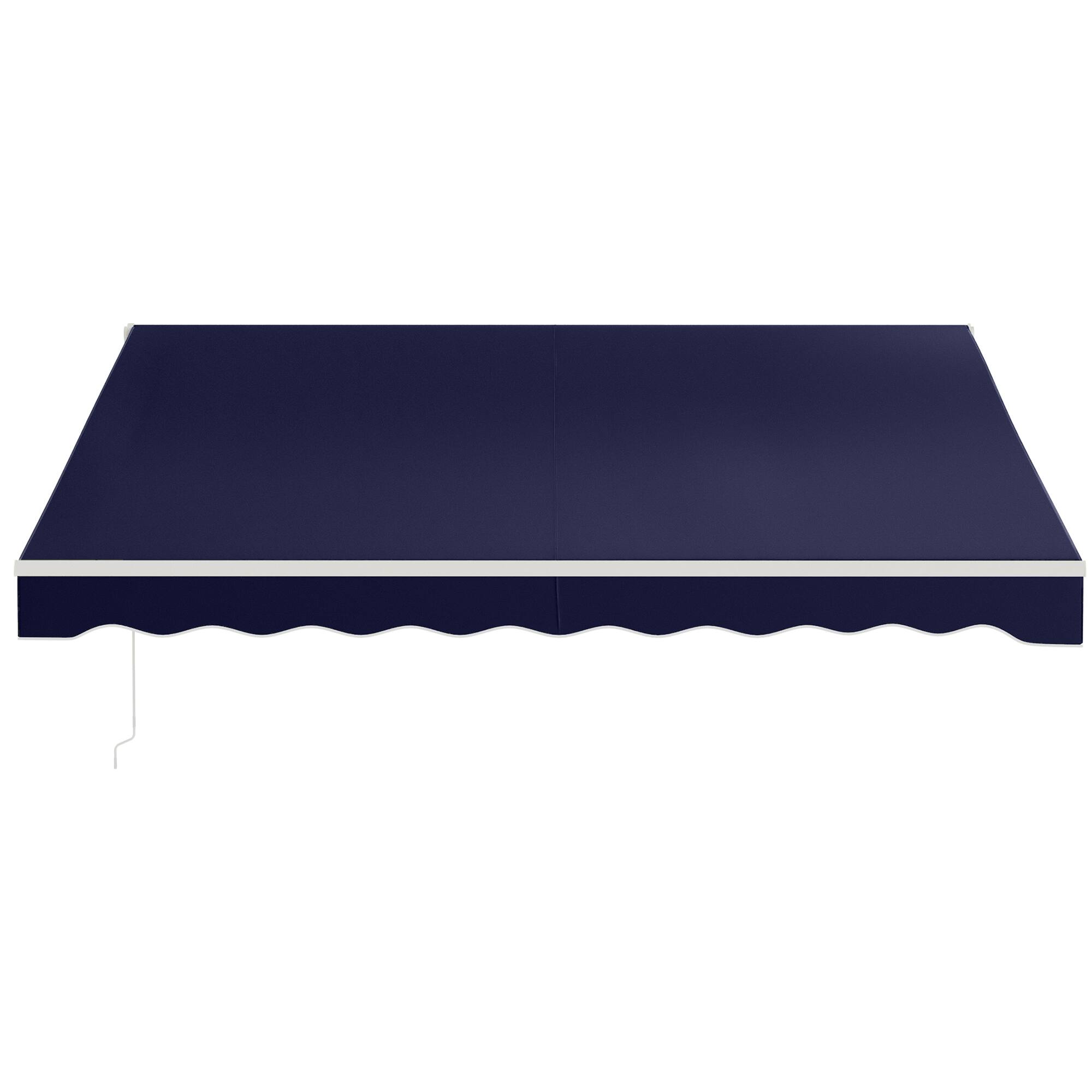 Alt View 7. Outsunny - 12' x 10' Electric Awning, Retractable Awning, UV Protection Sun Shade Shelter with Remote Controller - Dark Blue.
