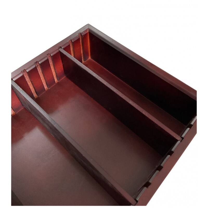 Left. Prestige - Adjustable Cigar Tray (Dark Mahogany) - Dark Mahogany Finish.