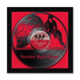 Sporticulture - Detroit Wings 13" x 13" Framed Vinyl Record Art Print - Red