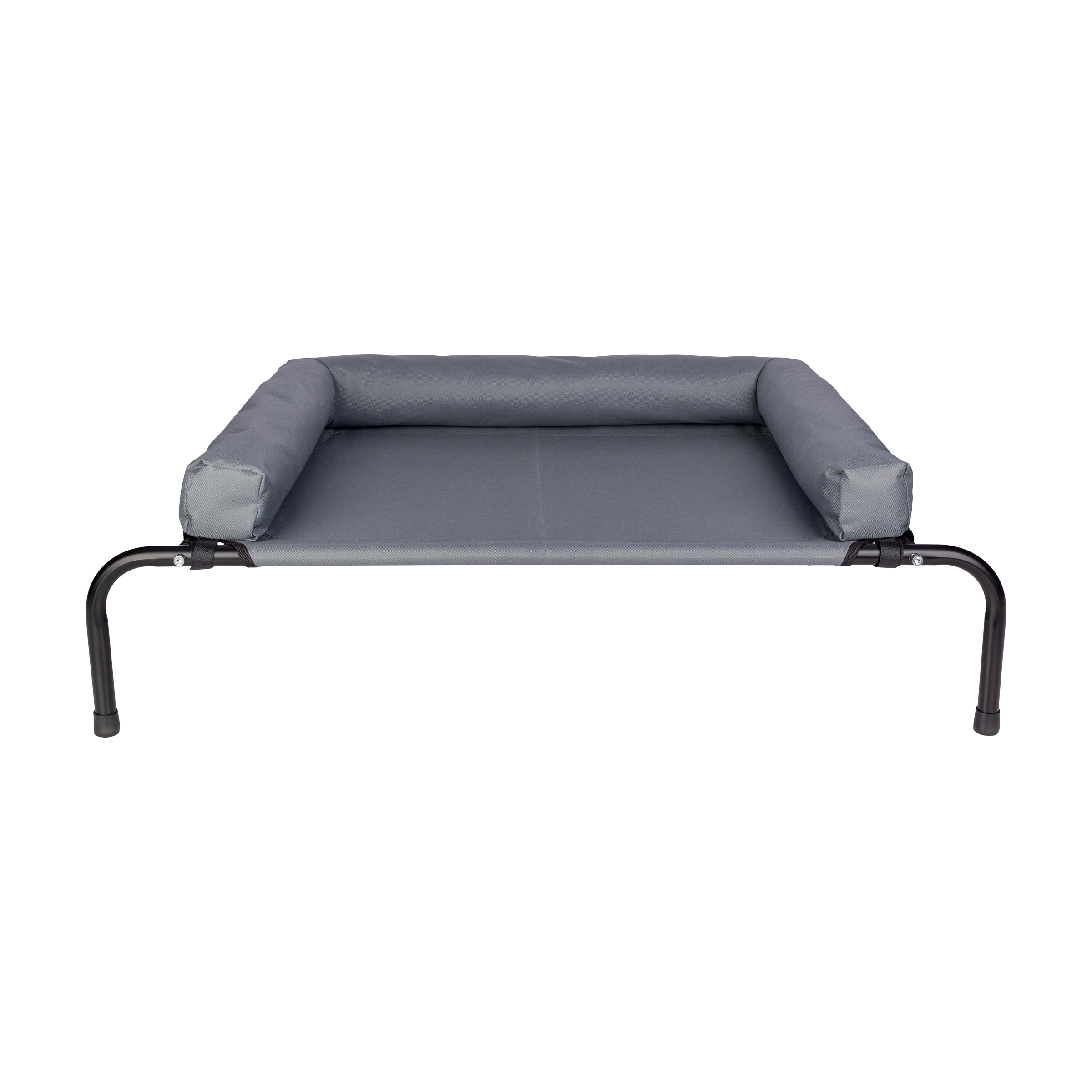 PetMaker - Elevated Dog Bed with 3-Sided Removable Bolster, Gray, 37.5”x26” - Gray/Black