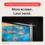 The text on the image reads: "3-Side Virtually Borderless Design More screen. Less bezel."