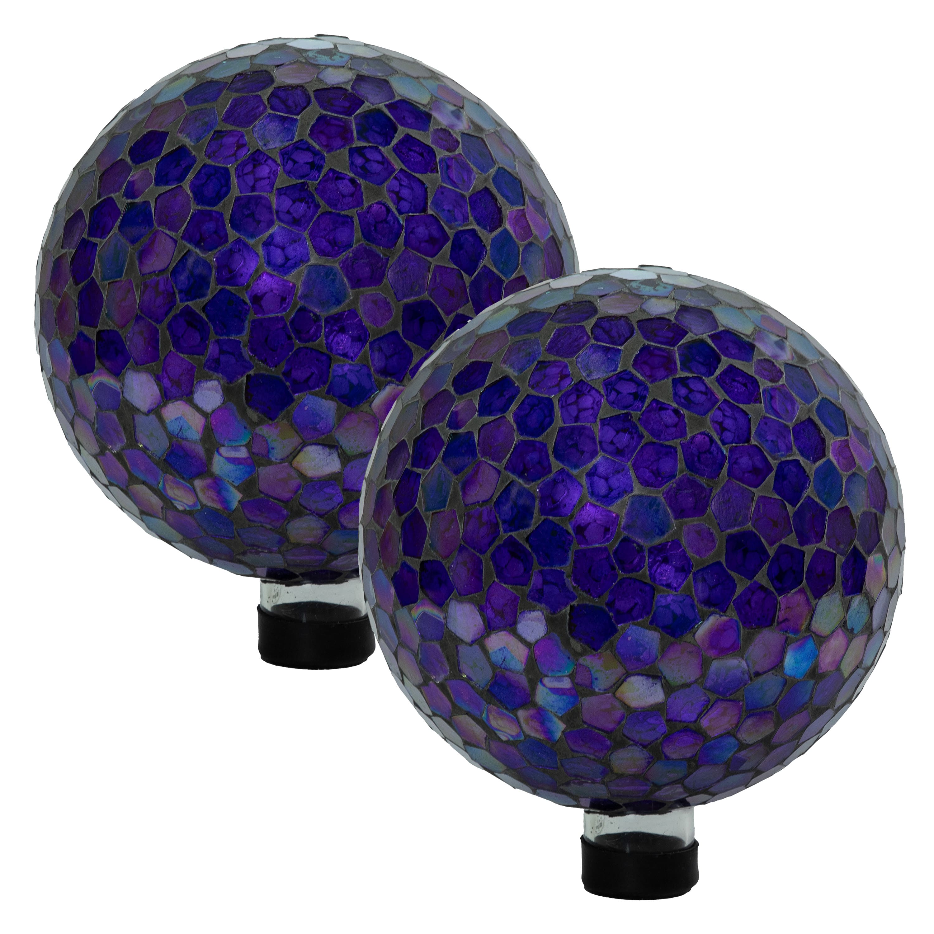 Sunnydaze - Glass Mosaic Gazing Globe - 10 in - 2pk - Iridescent Purple price history on PriceWatchPro