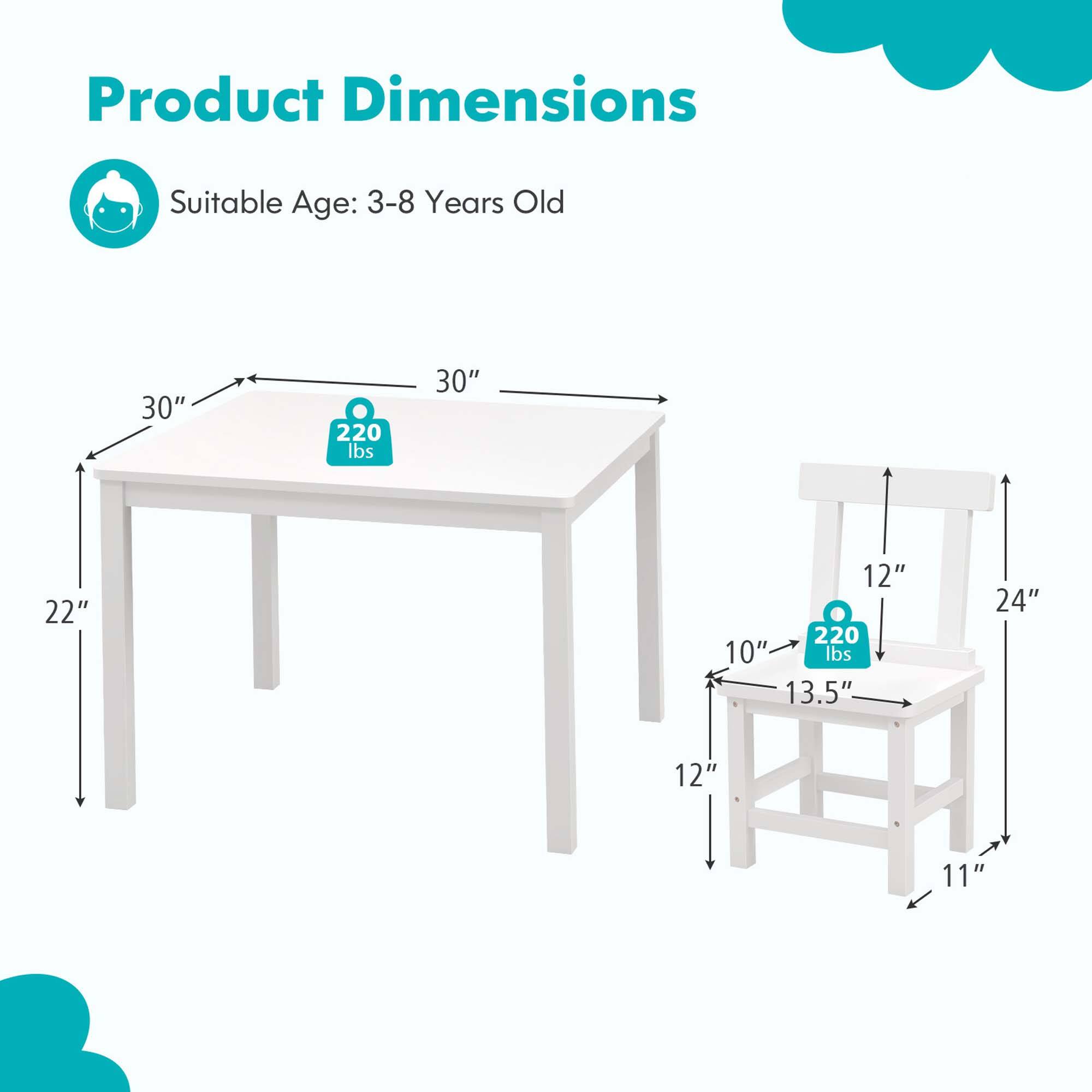 Product Dimensions, Suitable Age: 3-8 Years Old, 30", 220 lbs, 22", 12", 10", 13.5", 24", 12", 11"