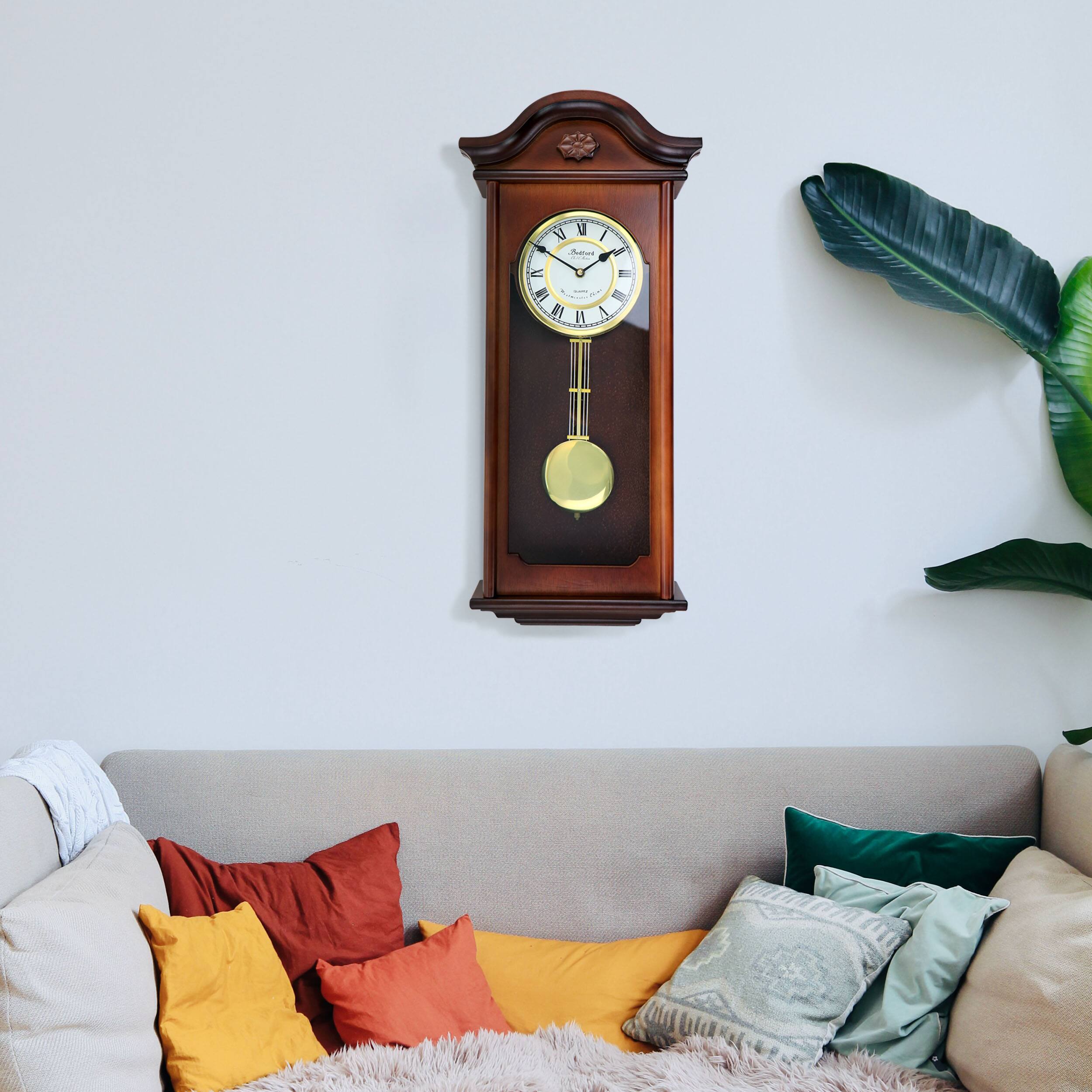 Alt View 6. Bedford Clock Collection - Bedford Clock Collection Jacob 22.75 Inch Mahogany Chiming Pendulum Wall Clock - Brown.