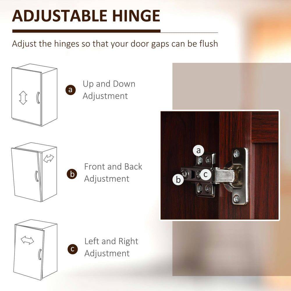 ADJUSTABLE HINGE

Adjust the hinges so that your door gaps can be flush

a. Up and Down Adjustment

b. Front and Back Adjustment

c. Left and Right Adjustment