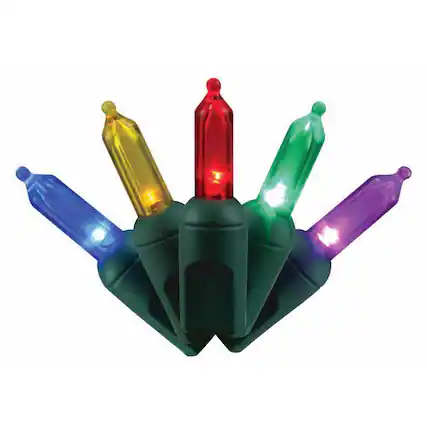 Front. Celebrations - Platinum LED T5 Multicolored 50 ct String Christmas Lights 25 ft. - Multicolored.