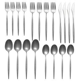 Larder & Vine - 20-Piece Vintage Flatware Set for 4, Made in Portugal from 18/10 Stainless Steel - Vintage Silver
