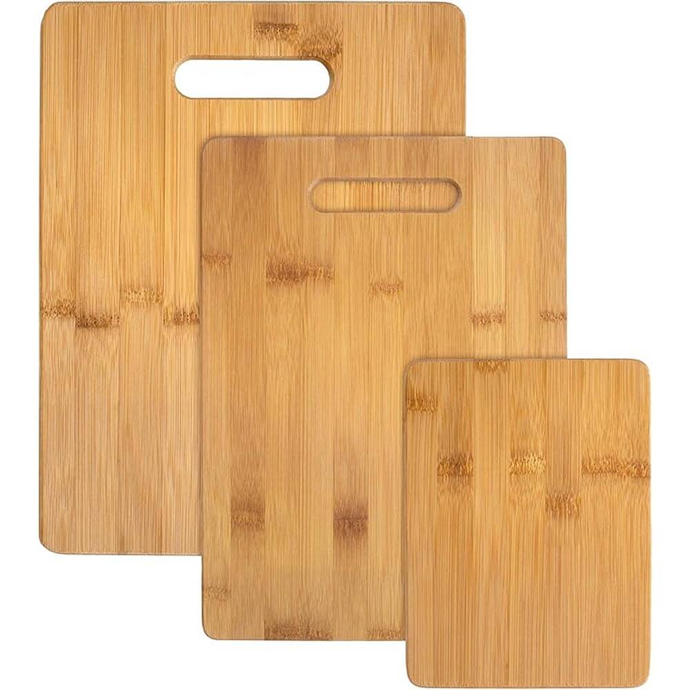 Front. PARKER SLATER - Totally Bamboo Cutting Board Set – 3-Piece, Reversible, Eco-Friendly Wood.
