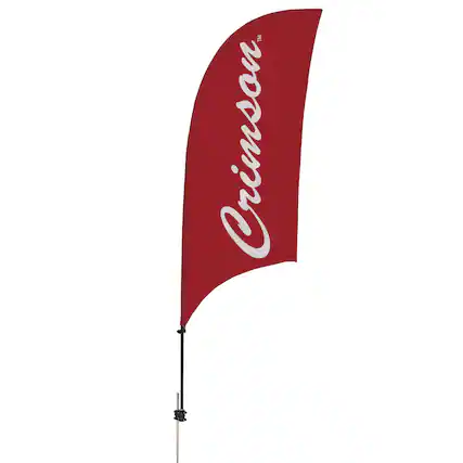 Front. Victory Corps - Harvard Crimson 7.5' Razor Feather Stake Flag - Crimson.