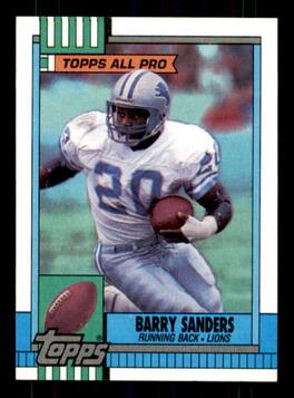 Barry Sanders Card 1990 Topps All-Pro #352