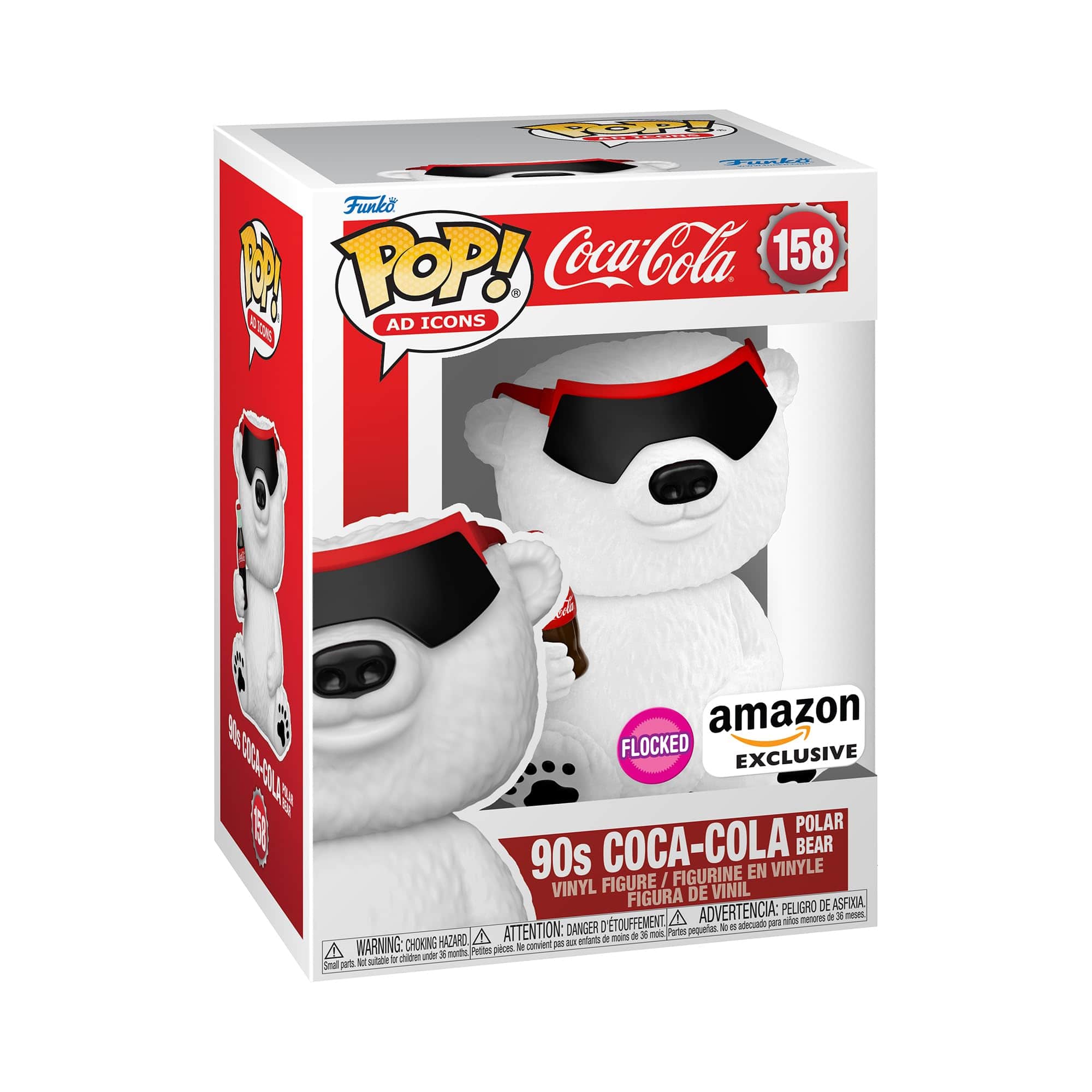 Funko Pop 90's Coca-Cola Retro Polar Bear Flocked Ad Icon Holiday Figure - Multicolor
