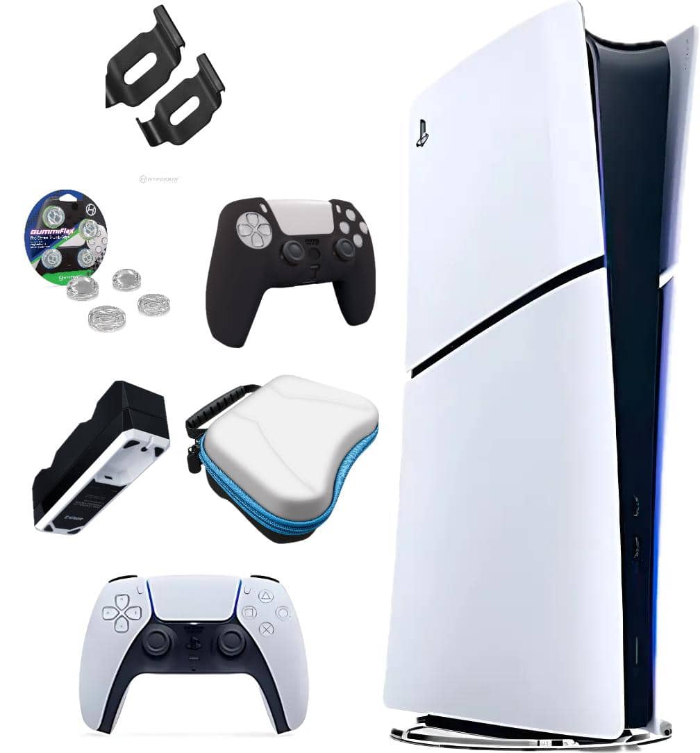 PlayStation 5 PS5 Slim Digital Fortnite Bundle + Deluxe Accessory Kit - PlayStation 5