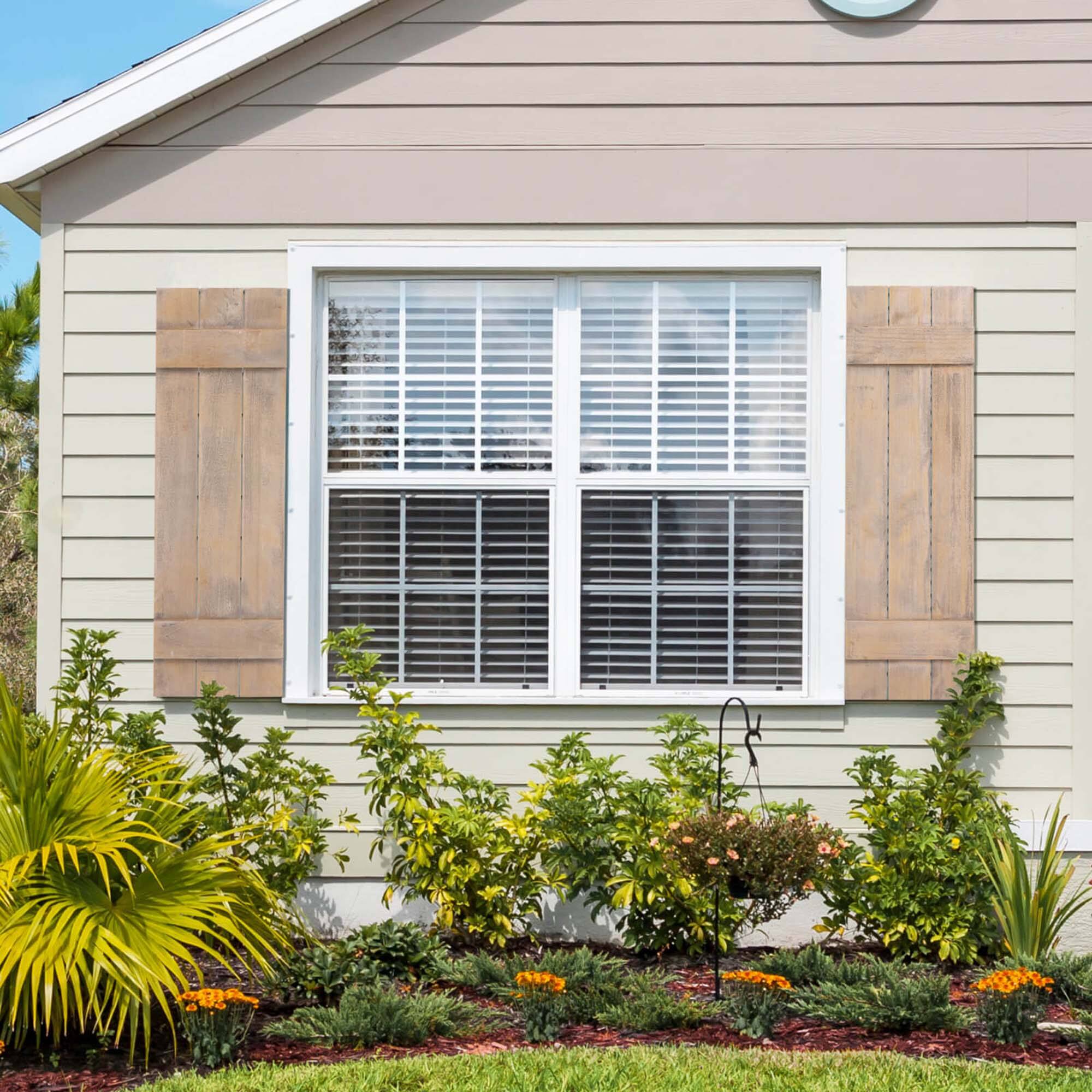 Alt View 1. Costway - Costway Window Shutter Set of 2 Reclaimed Paulownia Wood Wall Decor with Antiqued Surface - Light Brown.