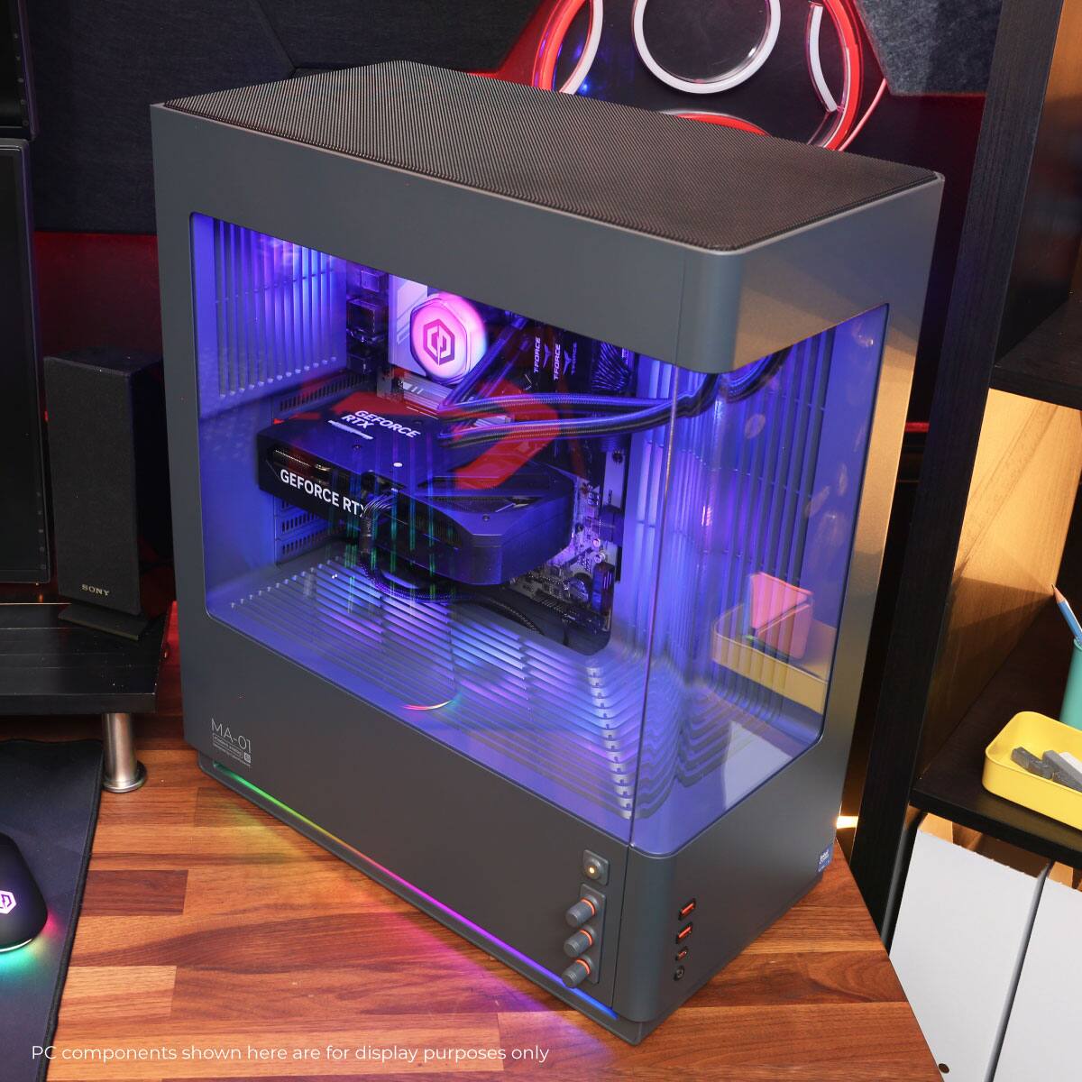 PC components shown here are for display purposes only.