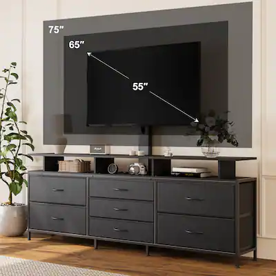 HAUSOURCE 63" Entertainment Center Media Console Table with 7 Drawers Height Adjustable Mount Dresser TV Stand Black BD-HD049CF-SL - Best Buy HAUSOURCE 63" Entertainment Center Media Console Table with 7 Drawers Height Adjustable Mount Dresser TV Stand Black BD-HD049CF-SL - Best Buy