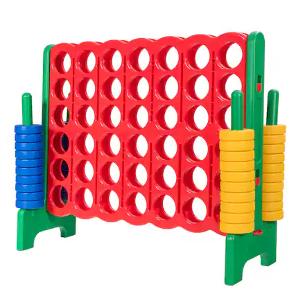 Front. Gymax - Gymax Jumbo 4-to-Score Game Set Giant 4 in A Row Kids Adults 42 Jumbo Rings.