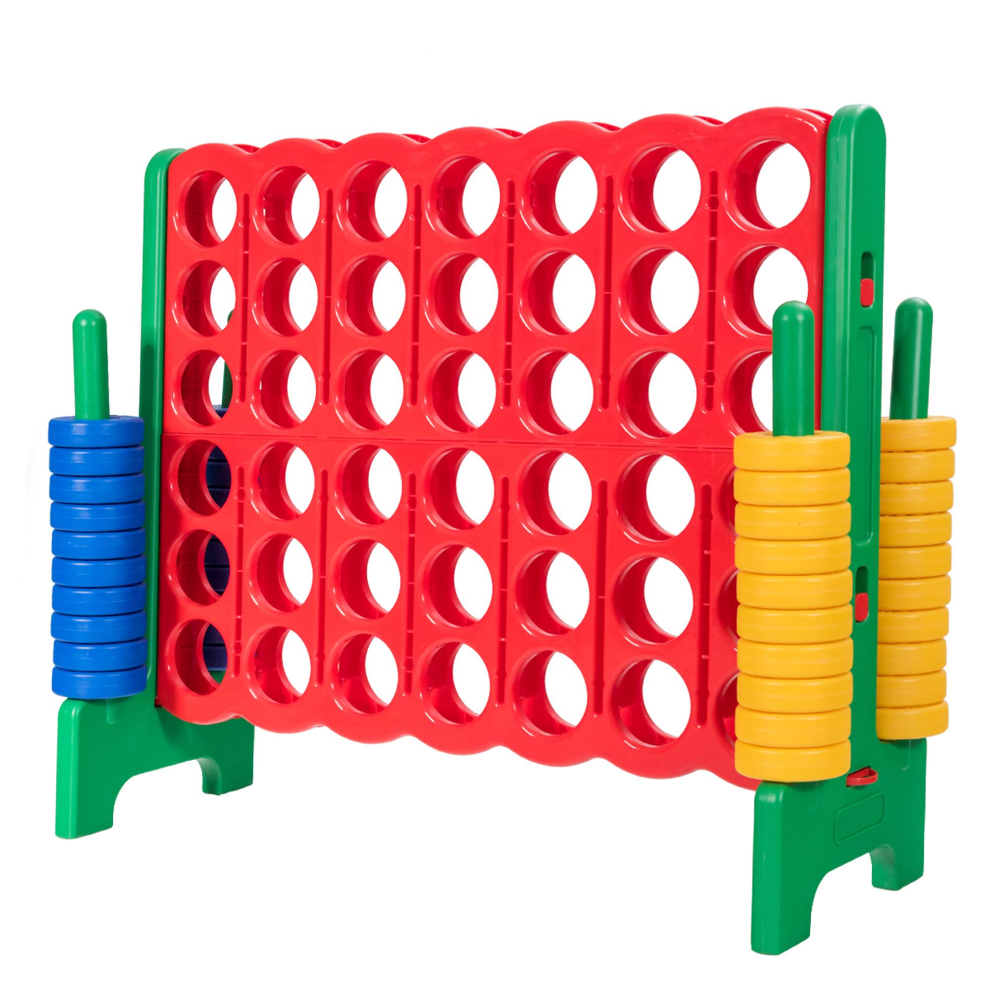 Front. Gymax - Gymax Jumbo 4-to-Score Game Set Giant 4 in A Row Kids Adults 42 Jumbo Rings.
