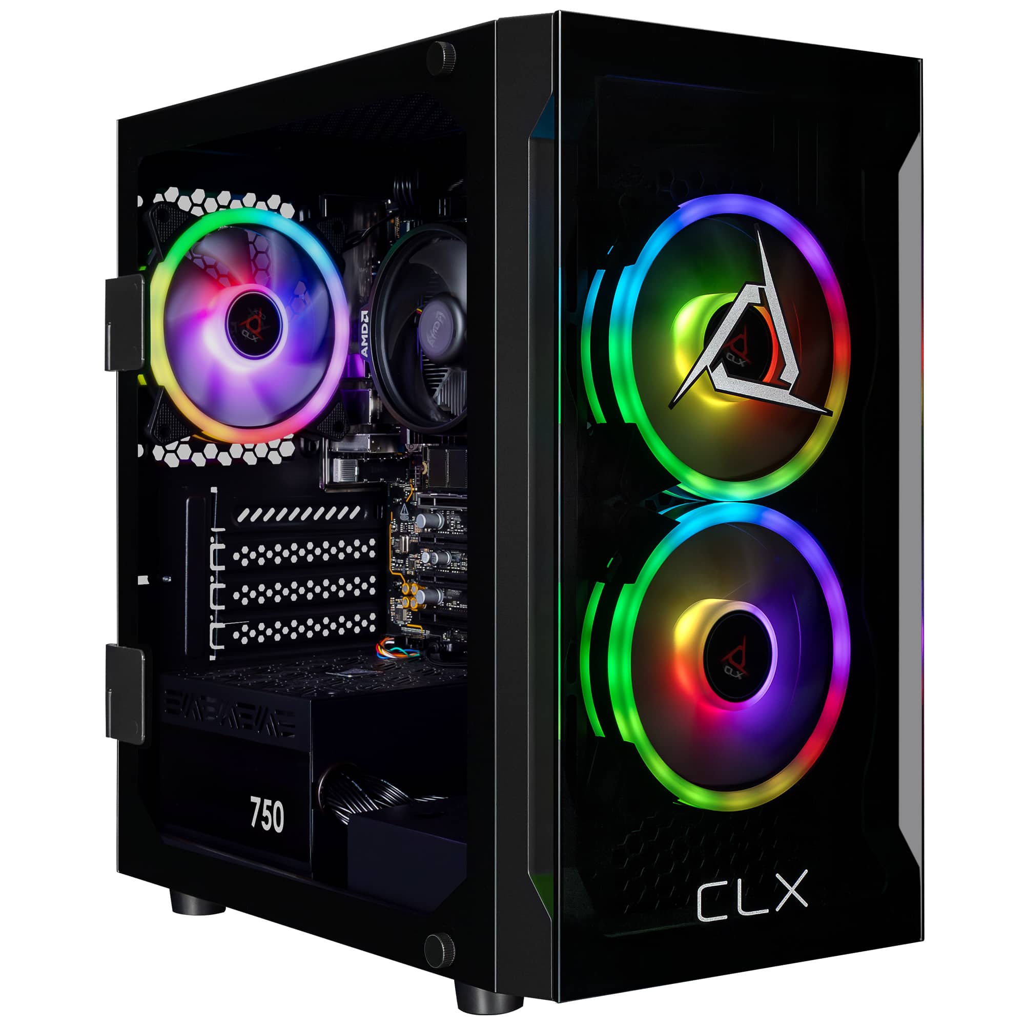 CLX - Set Gaming Desktop - AMD Ryzen 7 8700G - 16GB DDR5 5600 Memory - Radeon 780M (CPU Integrated) - 1TB NVMe M.2 SSD - Black