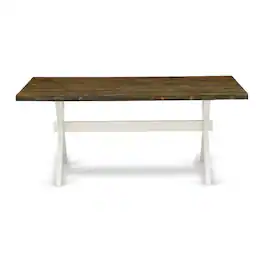 East West Furniture - X-Style Kitchen Rectangle Dining Table Top with Stylish Legs - Brown