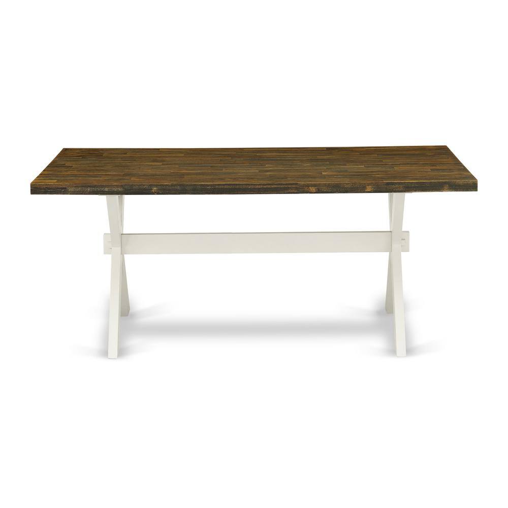 Front. East West Furniture - East West Furniture X-Style Kitchen Rectangle Dining Table Top with Stylish Legs - Brown.