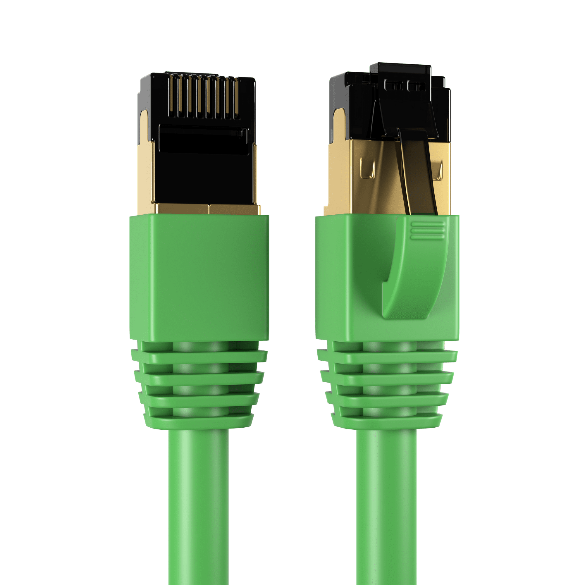 Front. Cables Direct Online - Cat8 Ethernet Cable 25FT, 40Gbps High-Speed RJ45 Shielded Copper Cord for Router, PC & Gaming - Green.