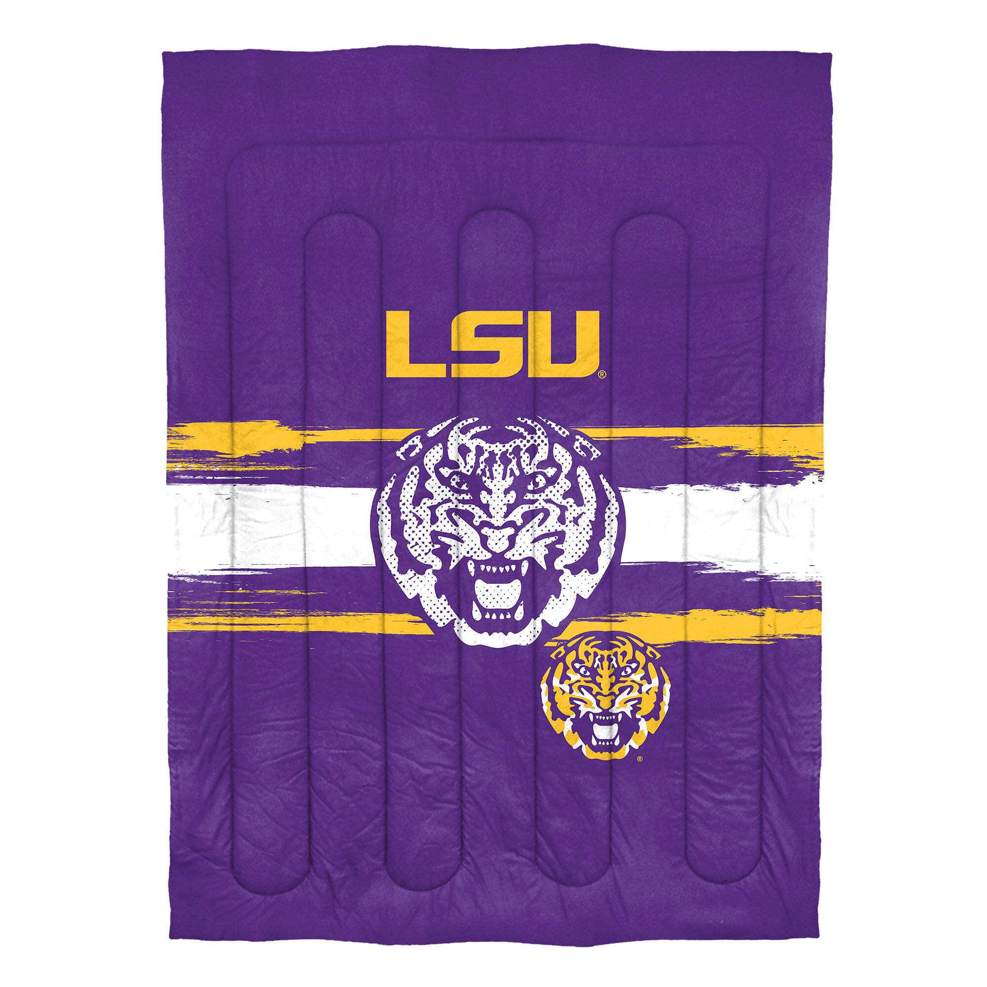 Angle. Sweet Home Collection - NCAA LSU Tigers Comforter & Sham Set- Twin/Twin XL - Multicolored.