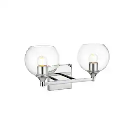 Living District - Foster 2 light Bath Sconce - Chrome And Clear