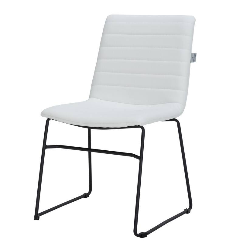 Alt View 7. LeisureMod - Zylar Office Guest Chair with PU Leather, Foam Cushion & Stainless Steel Base - White.