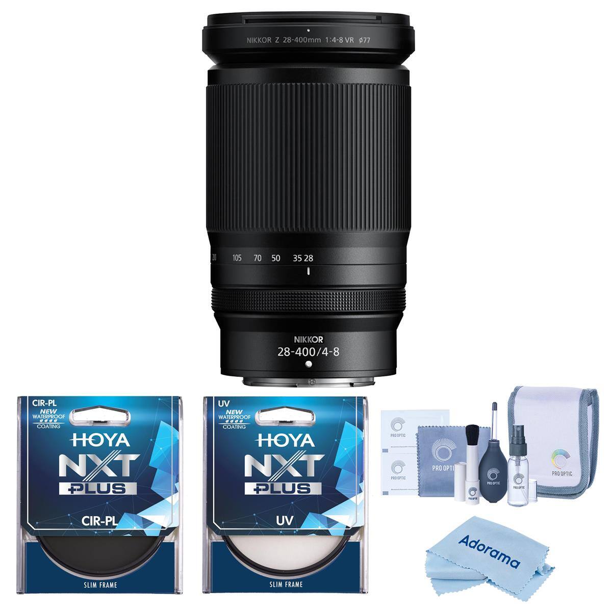 NIKKOR Z 28-400mm 1:4-8VR 077

II
105
70
50
3528 I

NIKKOR 28-400/4-8

CIR-PL NEW WATERPROOF .... COATING HOYA NXT PLUS CIR-PL SLIM FRAME

UV NEW WATERPROOF .... COATING HOYA NXT PLUS UV SLIM FRAME

PROOPTIC PROSPIC

PRO OPTI 100% HOOPS Adorama