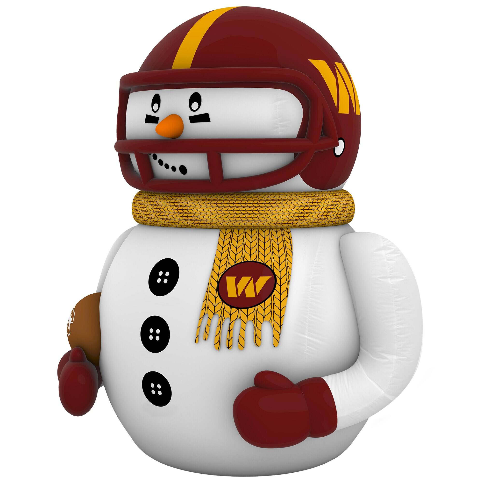 Alt View 1. Sporticulture - Washington Commanders Inflatable Snowman Player - Red.