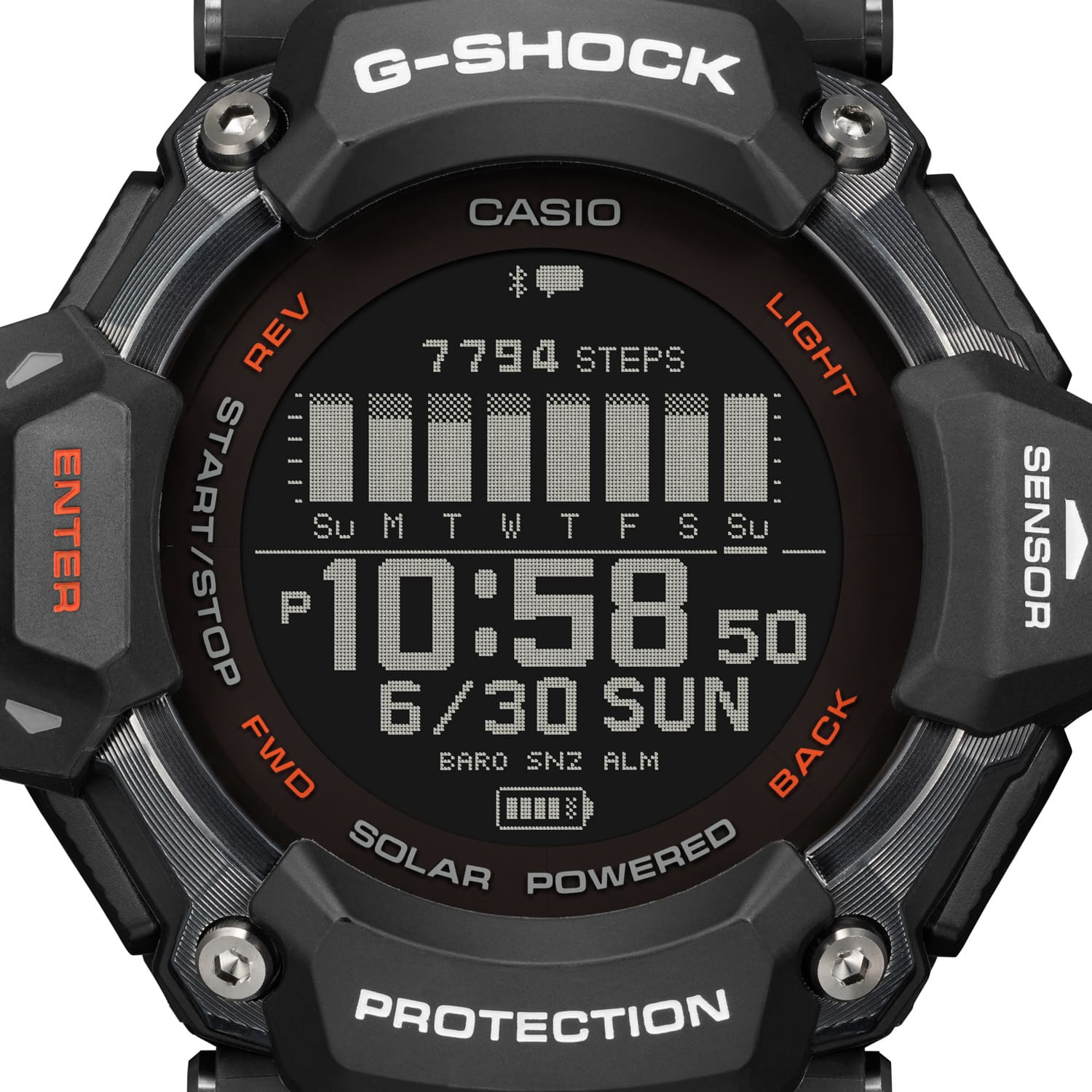 Alt View 1. Casio - G-Shock Move 52mm Heart Rate + GPS Solar Assist Resin Strap Smartwatch - Black.