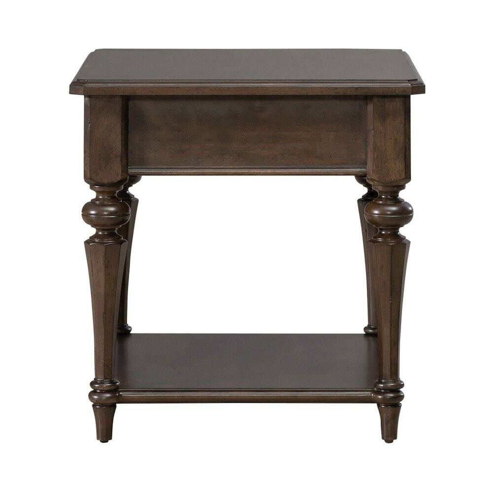 Left. Liberty Furniture Industries - Arden Road Living Room Drawer End Table - Satin Cherry - Satin Cherry Brown.