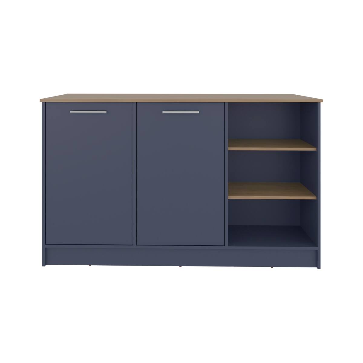 Angle. Loheer - Loheer Floorstanding Kitchen Island with Cabinets Multicolor Countertop Organizer - Multicolor.