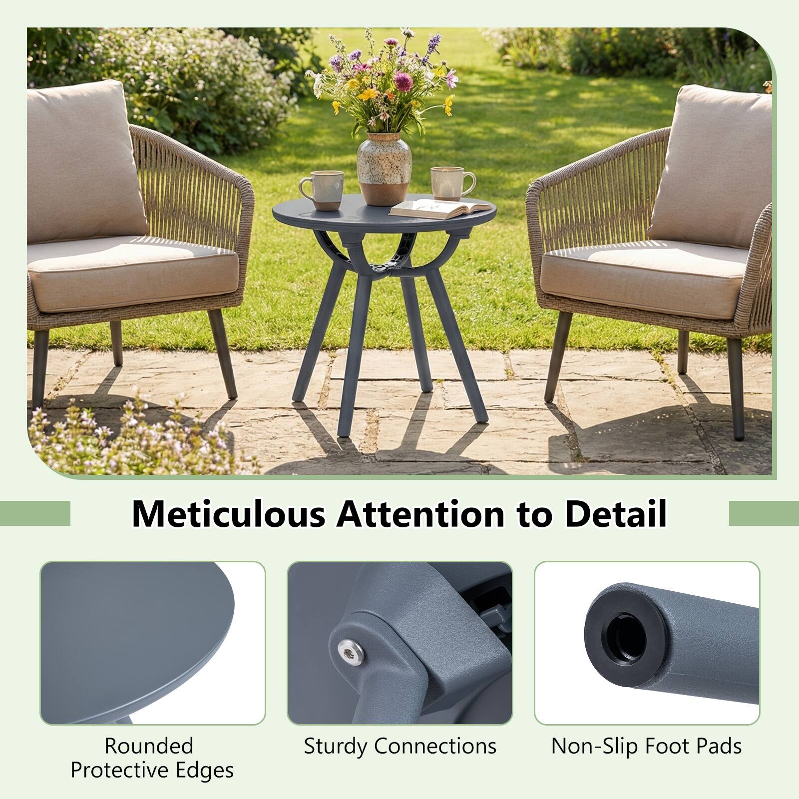 Meticulous Attention to Detail

- Rounded Protective Edges
- Sturdy Connections
- Non-Slip Foot Pads