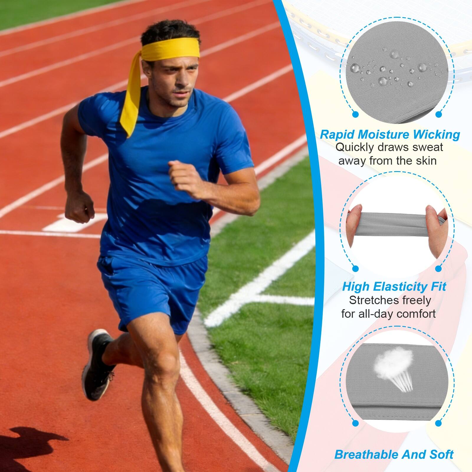 Rapid Moisture Wicking: Quickly draws sweat away from the skin  
High Elasticity Fit: Stretches freely for all-day comfort  
Breathable And Soft