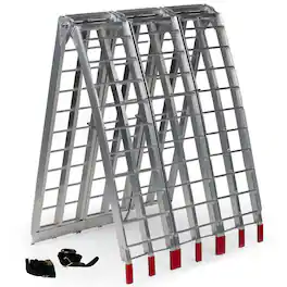 Titan Ramps - 7.5 Ft Aluminum Motorcycle Loading Ramp, 1,000 Lb Capacity, Silver