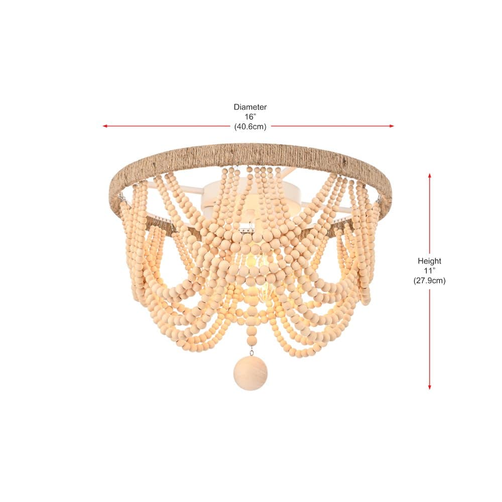 Living District - Jolie 16 Inch Beaded Flush Mount In - Beige price history on PriceWatchPro