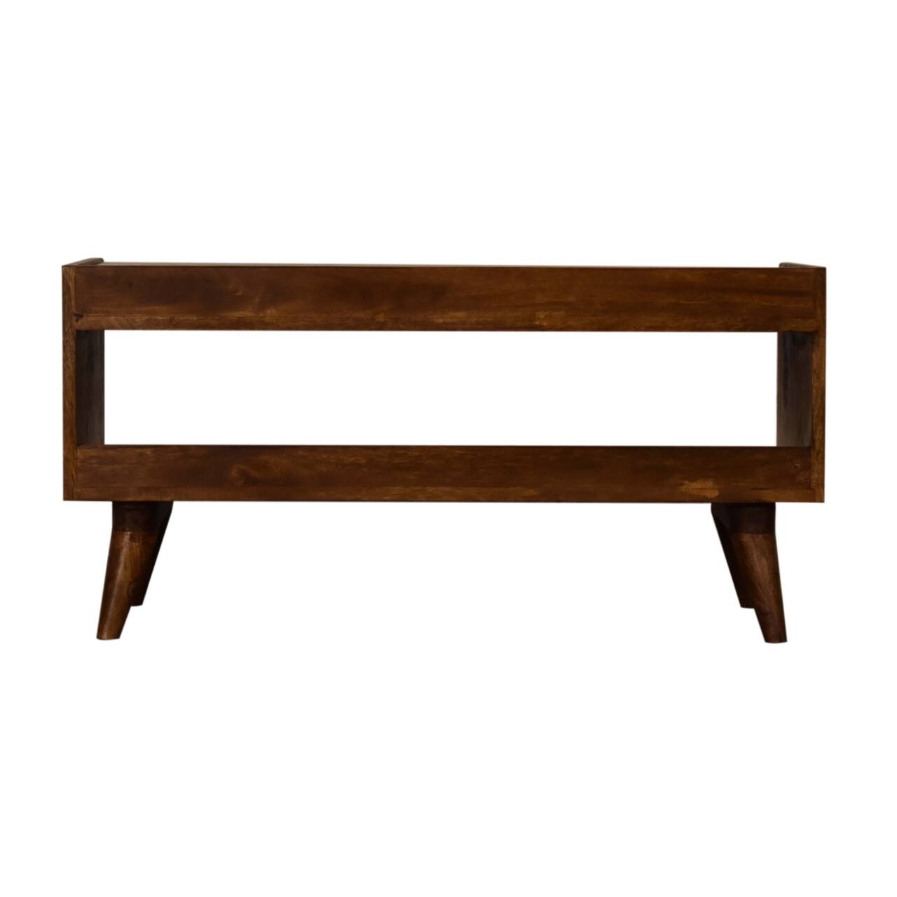 Alt View 5. Artisan Furniture - Artisan Furniture Solid Wood Mud Linen Nordic Storage Bench, Upholstered, 1 Open Slot, Brown & White - Brown & White.