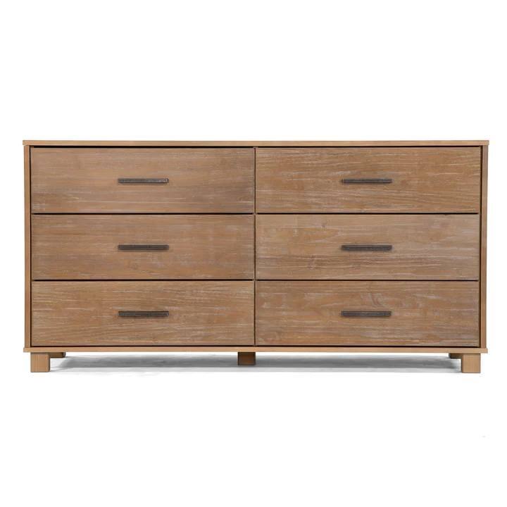 Angle. SlickBlue - Modern Farmhouse Solid Wood 6-Drawer Double Dresser for Bedroom - Rustic Pine.